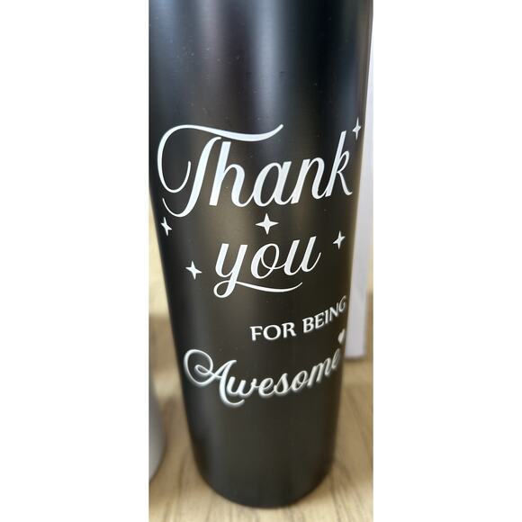 2 NEW Insulated Coffee Mug Thank You For Being Awesome, Lidded Cup Present Gift - Picture 4 of 6